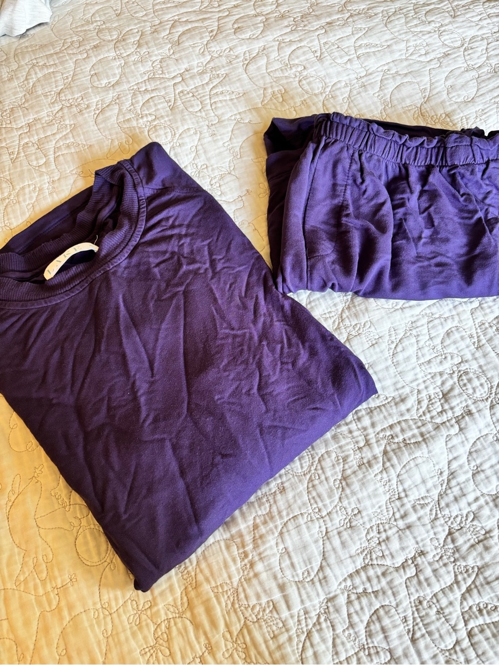Lake Pajamas Relax Shorts Set, Purple, XL